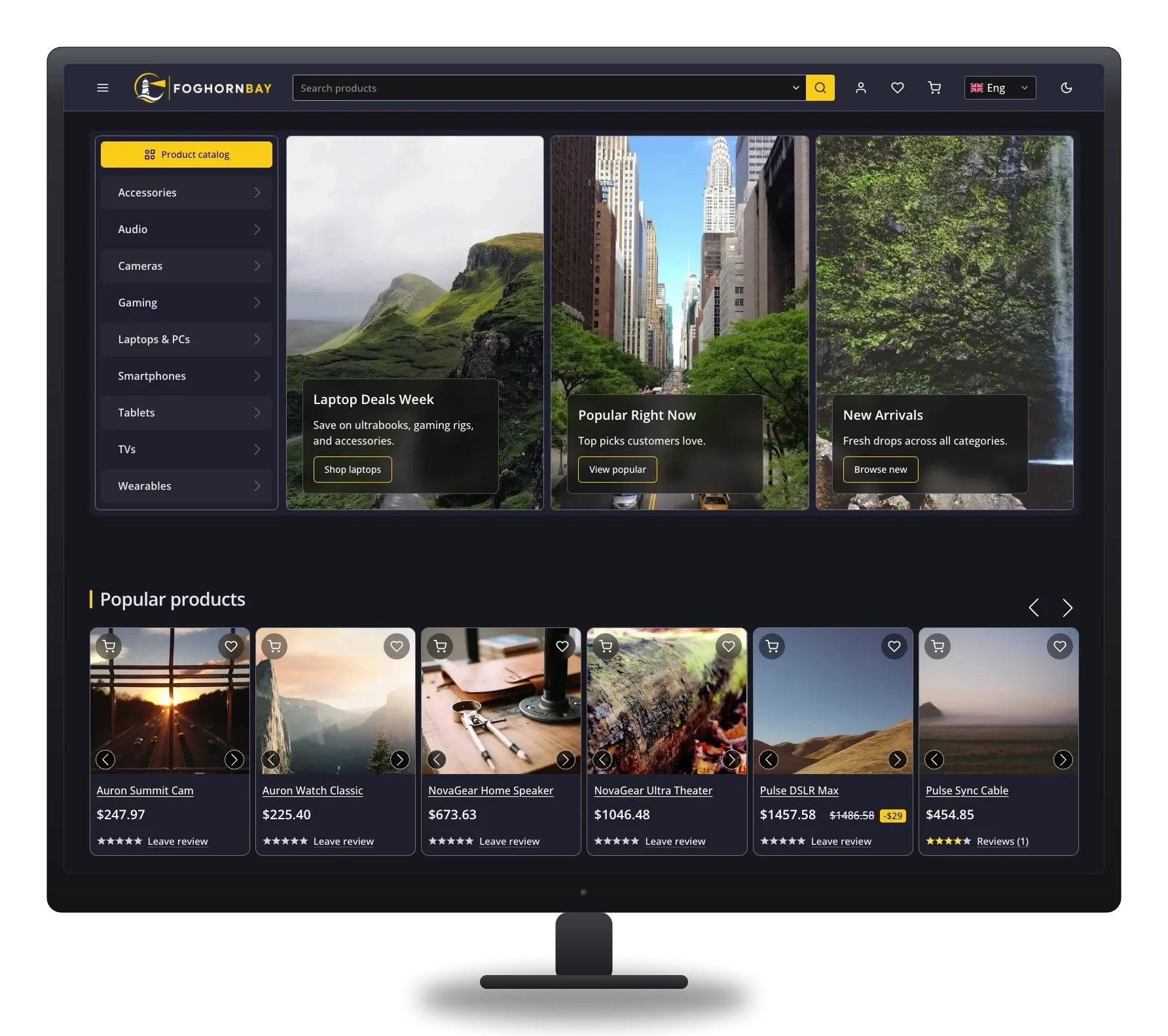 Desktop online store homepage preview